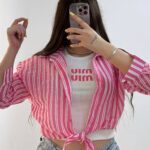 ست دوتیکه شومیز و کراپ شیشه ای ۵ تایی